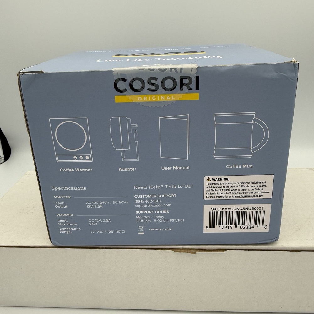 New COSORI Coffee Mug Warmer & Set for Desk, Cup Heater, Office Silver/Black - Picture 2 of 5